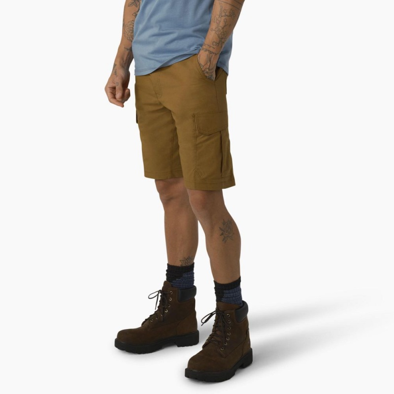 Men's Dickies FLEX Cooling Regular Fit Cargo Shorts Brown | 470516AKR