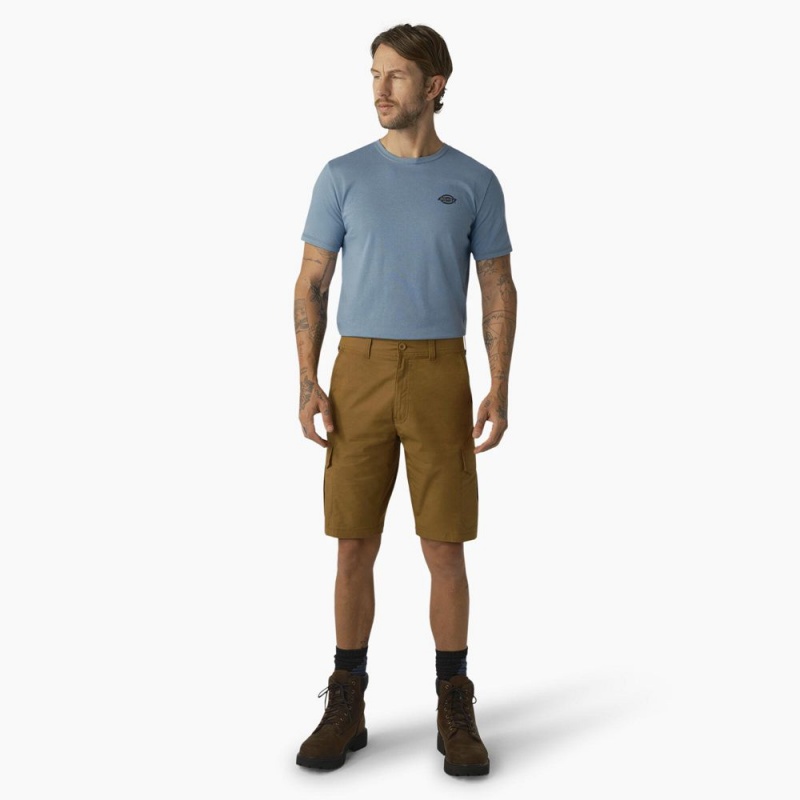 Men's Dickies FLEX Cooling Regular Fit Cargo Shorts Brown | 470516AKR