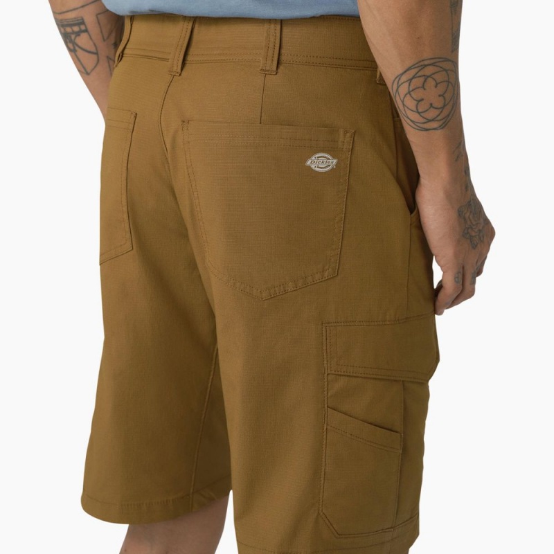 Men's Dickies FLEX Cooling Regular Fit Cargo Shorts Brown | 470516AKR