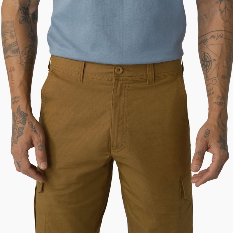 Men's Dickies FLEX Cooling Regular Fit Cargo Shorts Brown | 470516AKR