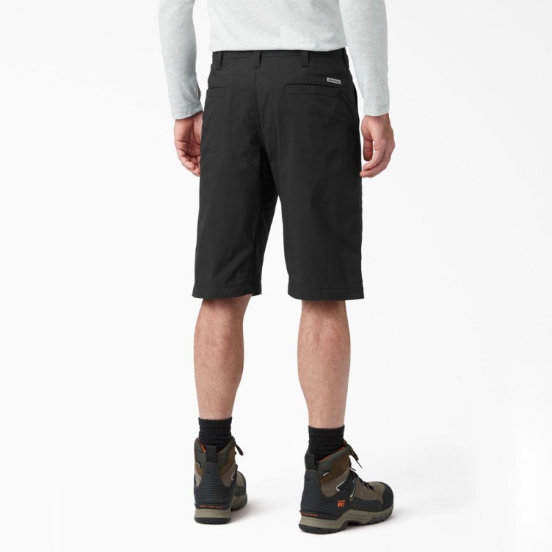 Men's Dickies FLEX Cooling Regular Fit Utility Shorts Black | 425793ABR