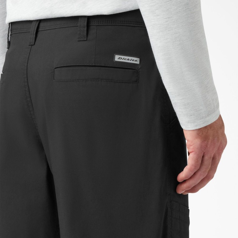 Men's Dickies FLEX Cooling Regular Fit Utility Shorts Black | 425793ABR