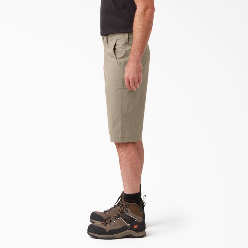 Men's Dickies FLEX Cooling Regular Fit Utility Shorts Grey | 054937UJD