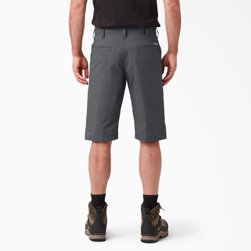 Men's Dickies FLEX Cooling Regular Fit Utility Shorts Grey | 627915VRM