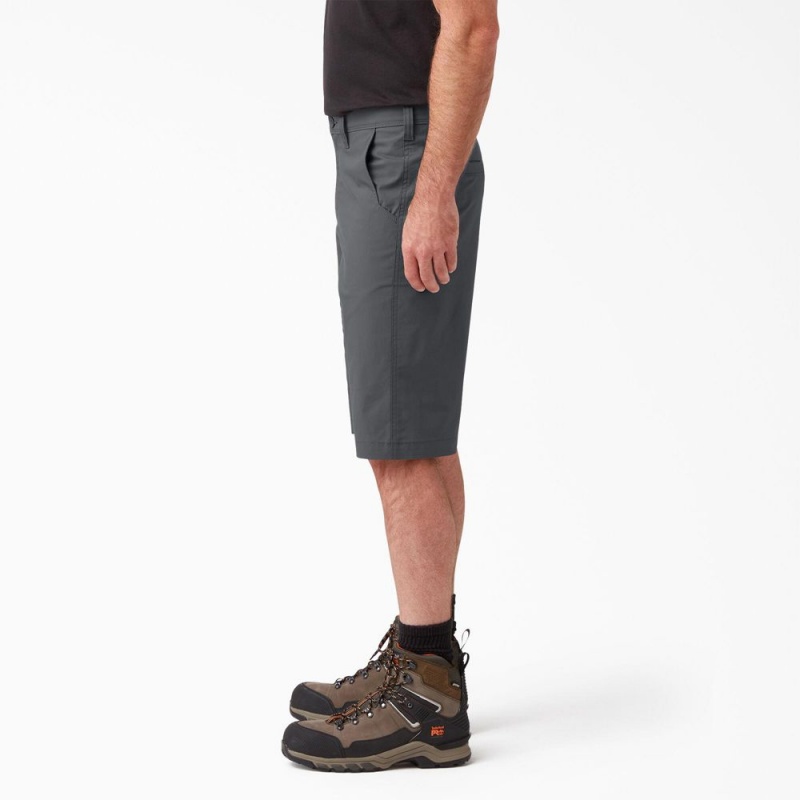 Men's Dickies FLEX Cooling Regular Fit Utility Shorts Grey | 627915VRM