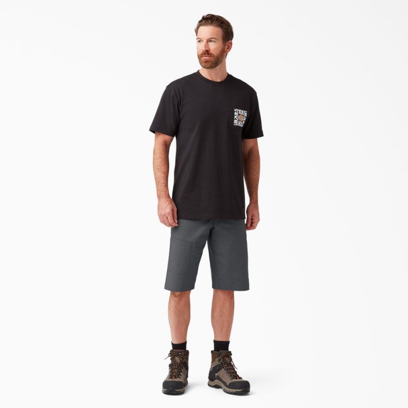 Men's Dickies FLEX Cooling Regular Fit Utility Shorts Grey | 627915VRM