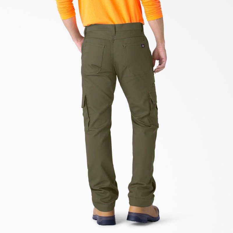 Men's Dickies FLEX DuraTech Relaxed Fit Duck Cargo Pants Green | 049867MTA