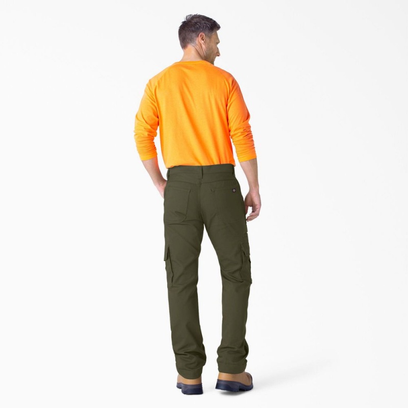 Men's Dickies FLEX DuraTech Relaxed Fit Duck Cargo Pants Green | 049867MTA