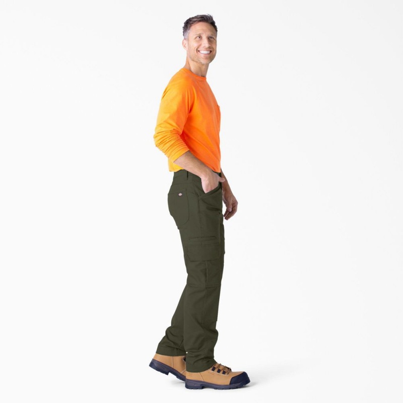 Men's Dickies FLEX DuraTech Relaxed Fit Duck Cargo Pants Green | 049867MTA