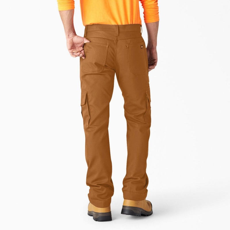 Men's Dickies FLEX DuraTech Relaxed Fit Duck Cargo Pants Brown | 154720BJI