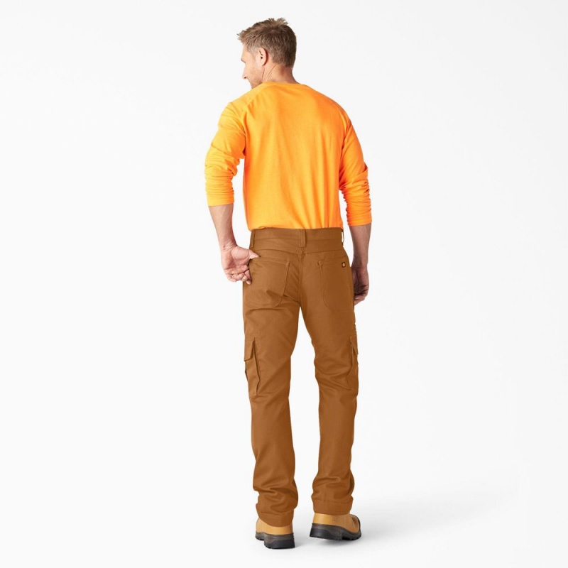 Men's Dickies FLEX DuraTech Relaxed Fit Duck Cargo Pants Brown | 154720BJI