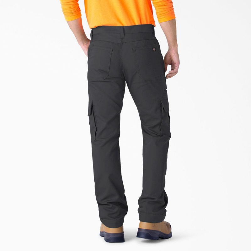 Men's Dickies FLEX DuraTech Relaxed Fit Duck Cargo Pants Black | 235879KYL