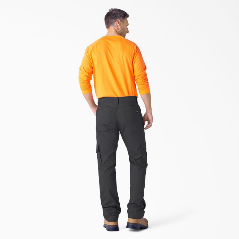 Men's Dickies FLEX DuraTech Relaxed Fit Duck Cargo Pants Black | 235879KYL