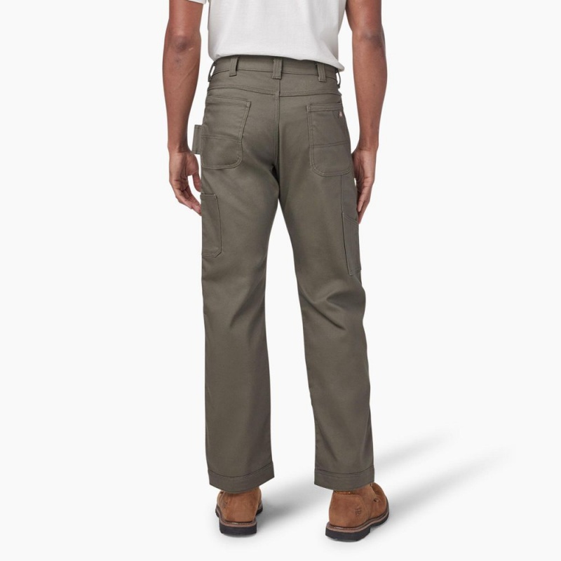 Men's Dickies FLEX DuraTech Relaxed Fit Duck Pants Green | 906342ERO