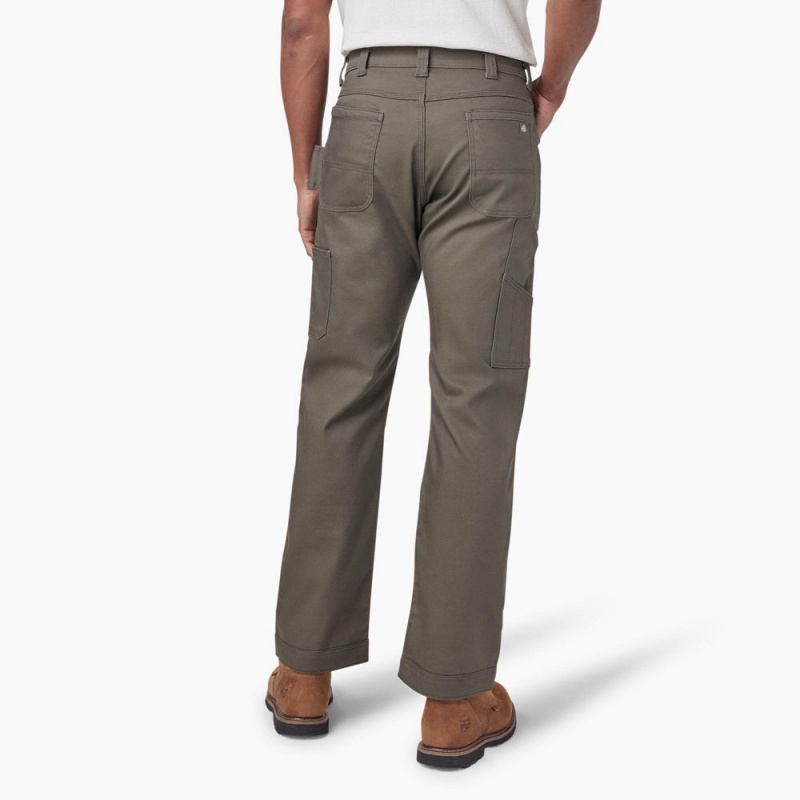 Men's Dickies FLEX DuraTech Relaxed Fit Duck Pants Green | 906342ERO