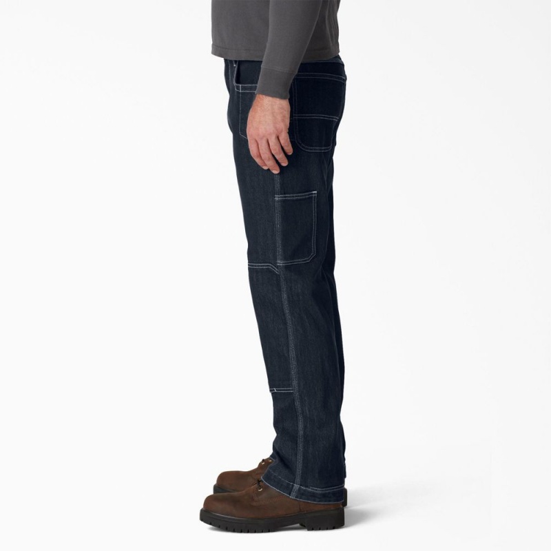 Men's Dickies FLEX DuraTech Relaxed Fit Jeans Navy | 542381EIF