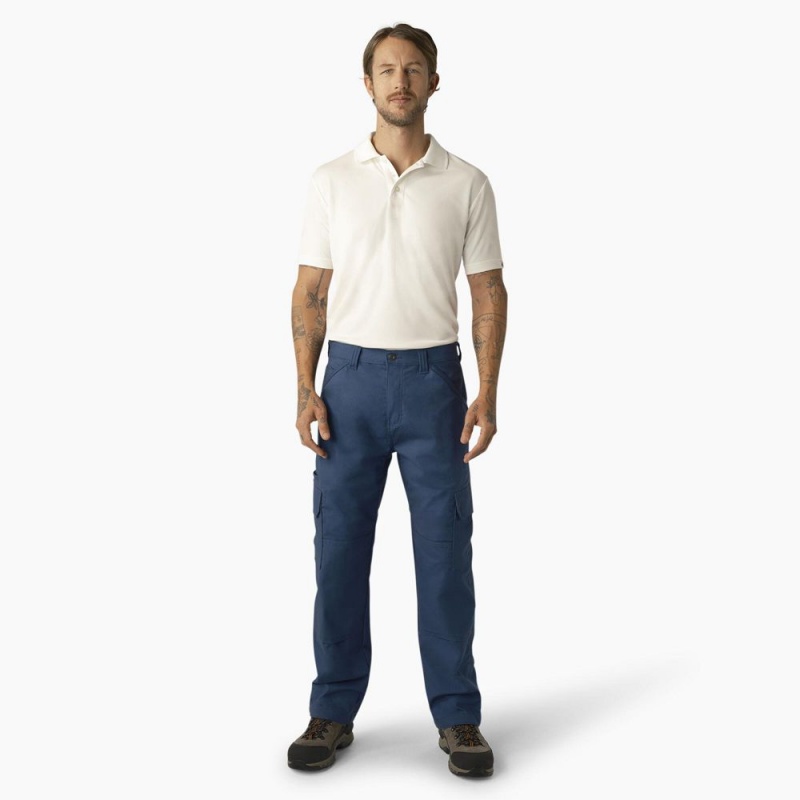 Men's Dickies FLEX DuraTech Relaxed Fit Ripstop Cargo Pants Blue | 430592WYL