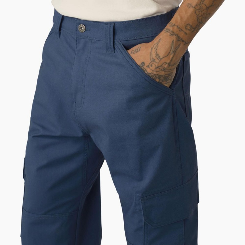 Men's Dickies FLEX DuraTech Relaxed Fit Ripstop Cargo Pants Blue | 430592WYL