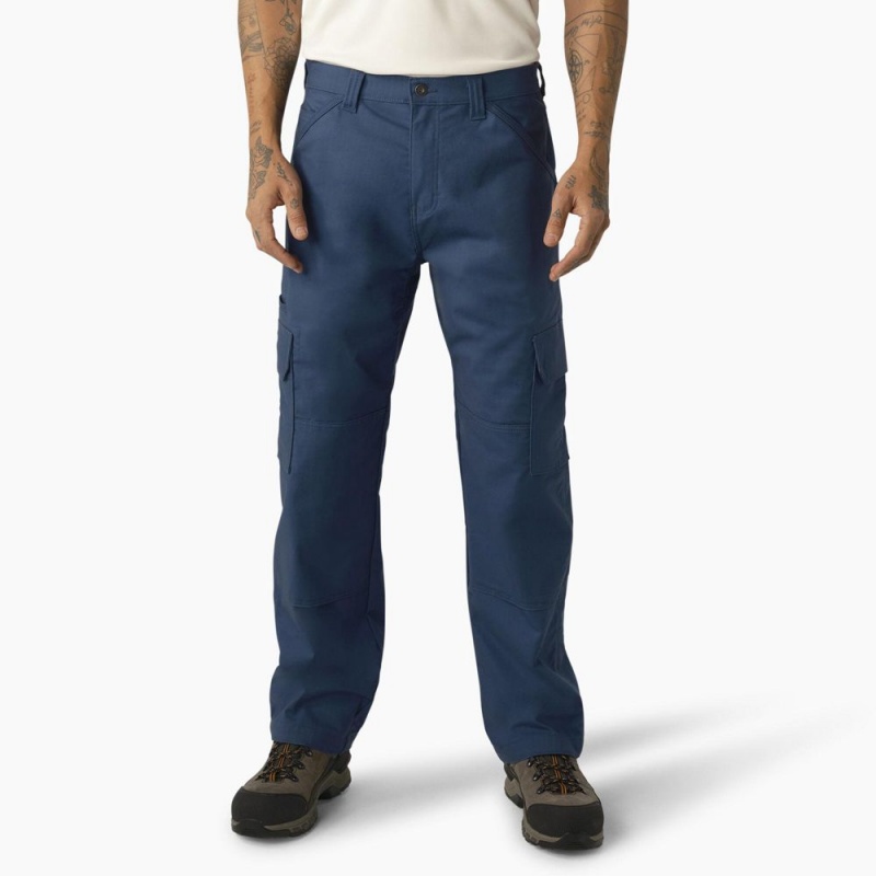 Men\'s Dickies FLEX DuraTech Relaxed Fit Ripstop Cargo Pants Blue | 430592WYL