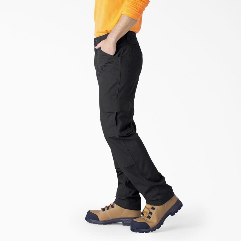 Men's Dickies FLEX DuraTech Relaxed Fit Ripstop Cargo Pants Black | 708953NXG