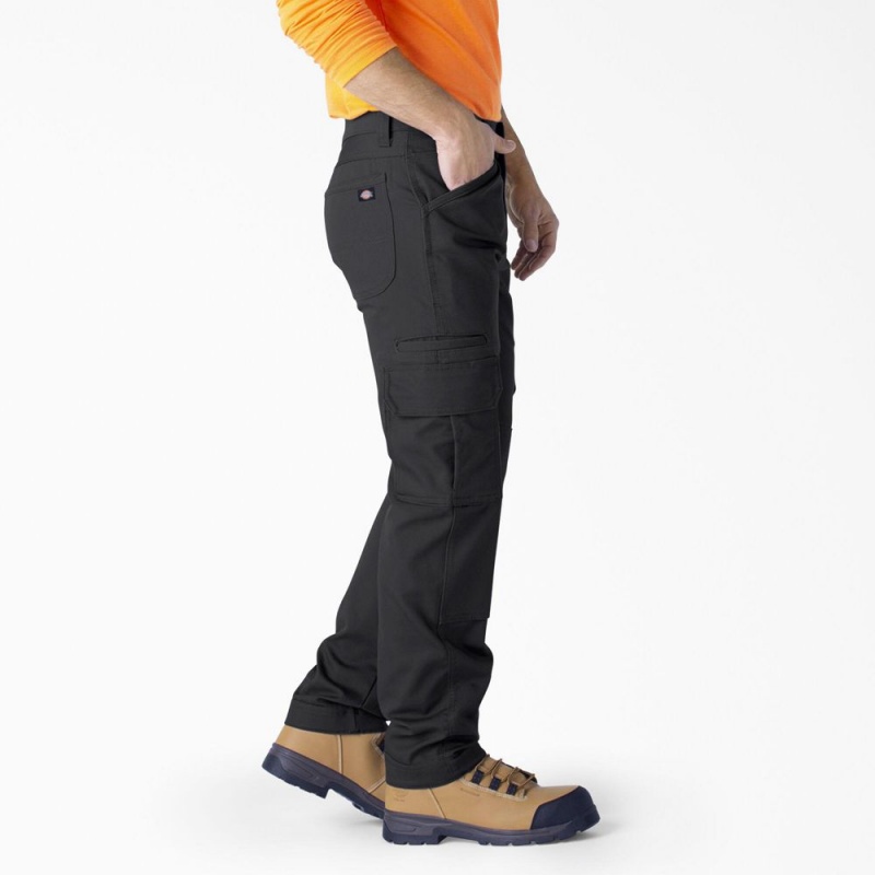 Men's Dickies FLEX DuraTech Relaxed Fit Ripstop Cargo Pants Black | 708953NXG