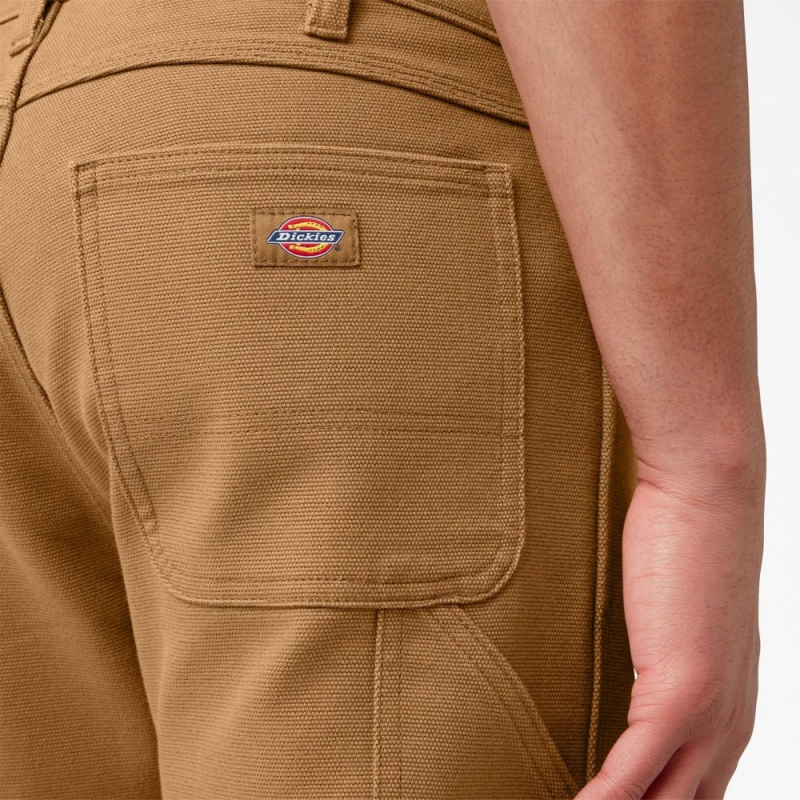 Men's Dickies FLEX Lined Regular Fit Duck Carpenter Pants Brown | 157394UWB