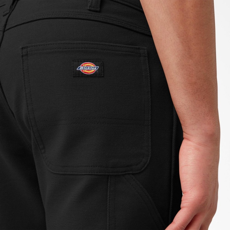 Men's Dickies FLEX Lined Regular Fit Duck Carpenter Pants Black | 150973RFC