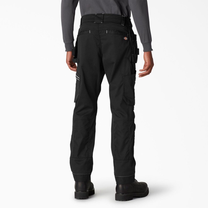 Men's Dickies FLEX Performance Workwear Regular Fit Holster Pants Black | 145672IEZ