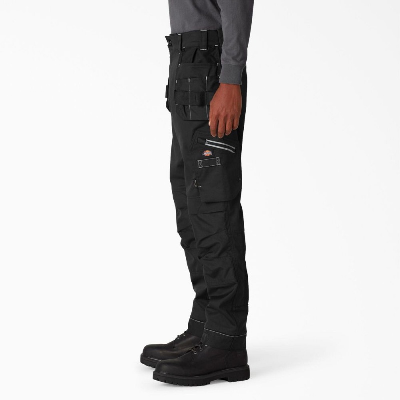 Men's Dickies FLEX Performance Workwear Regular Fit Holster Pants Black | 145672IEZ