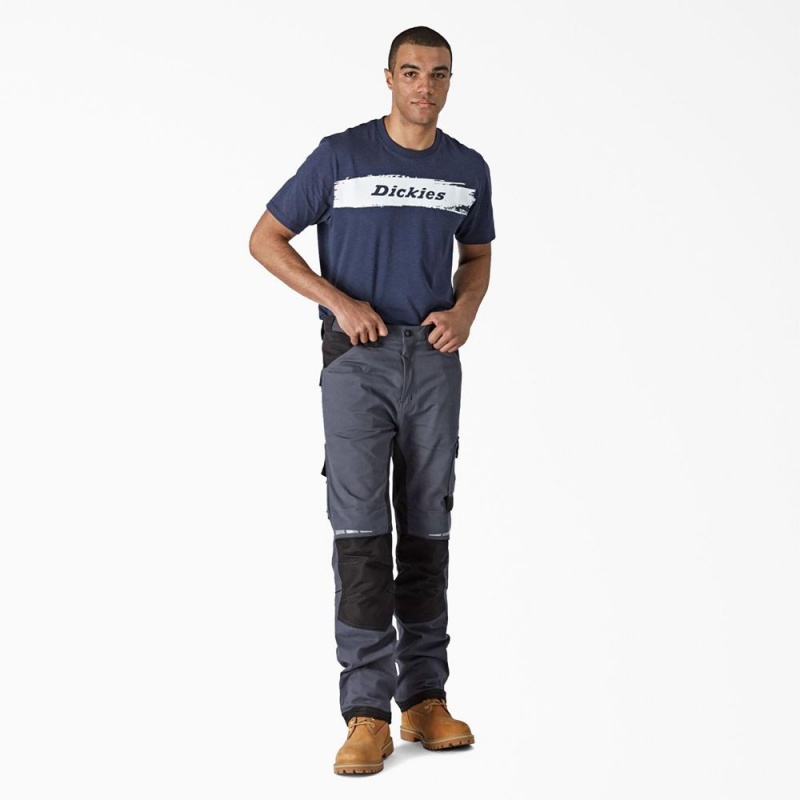 Men's Dickies FLEX Performance Workwear Regular Fit Pants Grey | 025874VDW