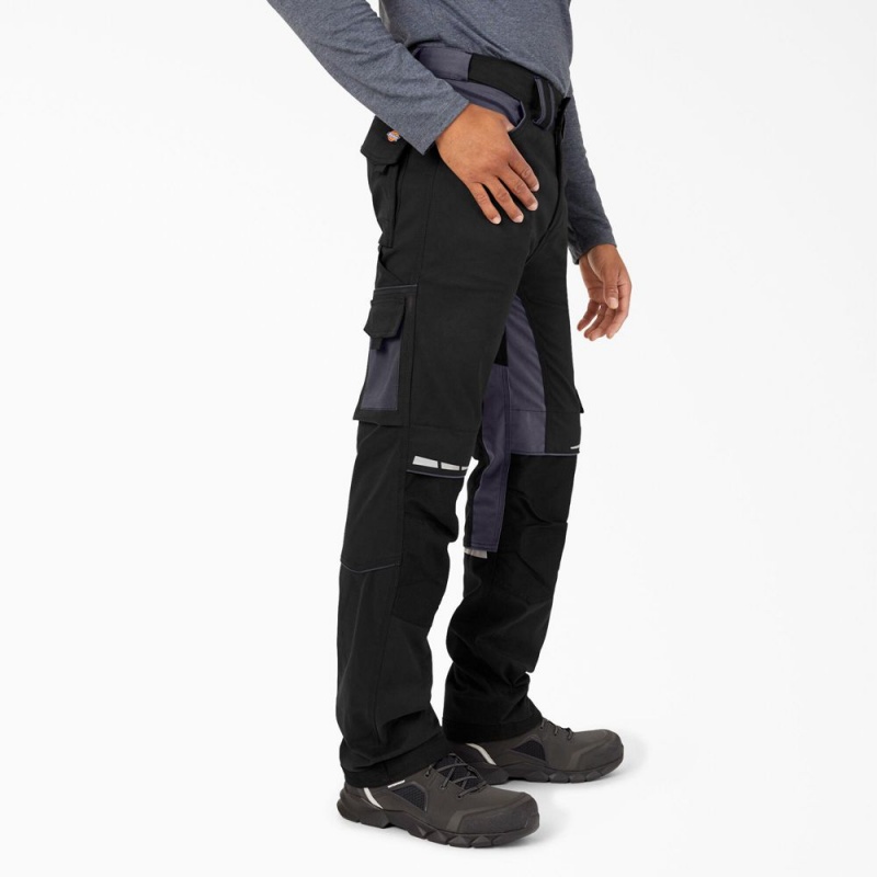 Men's Dickies FLEX Performance Workwear Regular Fit Pants Black | 163427ZQJ