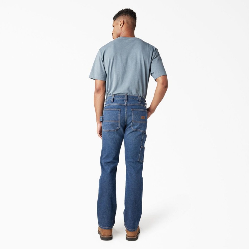 Men's Dickies FLEX Regular Fit Carpenter Utility Jeans Blue | 508631ZHW