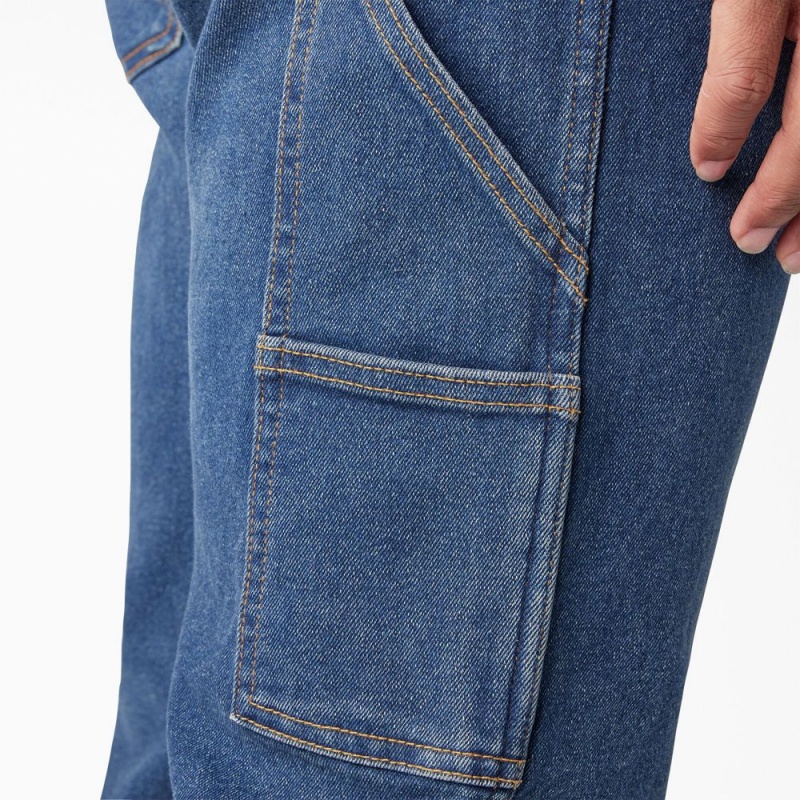 Men's Dickies FLEX Regular Fit Carpenter Utility Jeans Blue | 508631ZHW