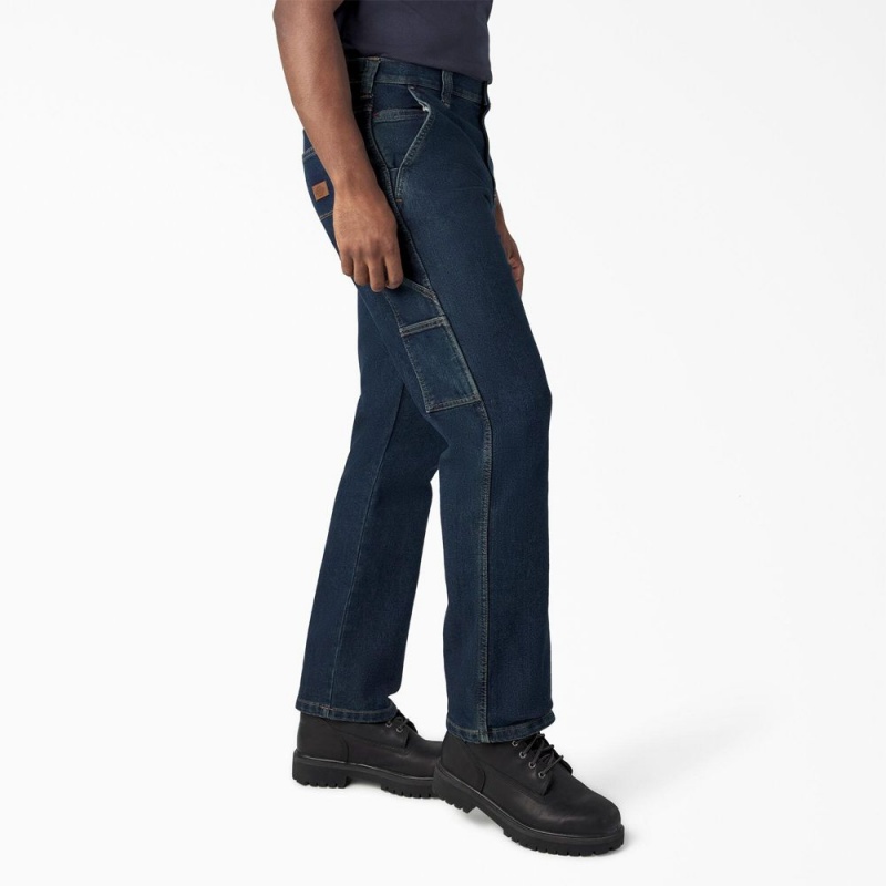 Men's Dickies FLEX Regular Fit Carpenter Utility Jeans Blue | 729851JWL