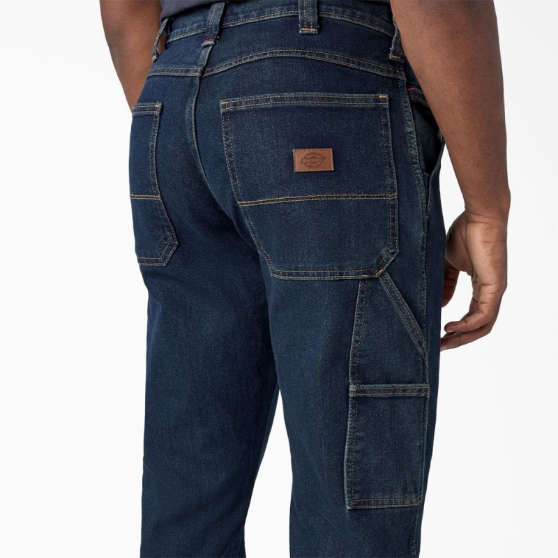 Men's Dickies FLEX Regular Fit Carpenter Utility Jeans Blue | 729851JWL