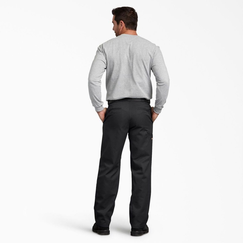 Men's Dickies FLEX Regular Fit Double Knee Work Pants Black | 176925GBQ