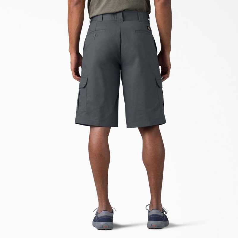 Men's Dickies FLEX Relaxed Fit Cargo Shorts Grey | 078639XWE