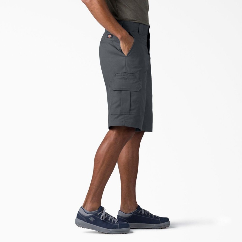 Men's Dickies FLEX Relaxed Fit Cargo Shorts Grey | 078639XWE