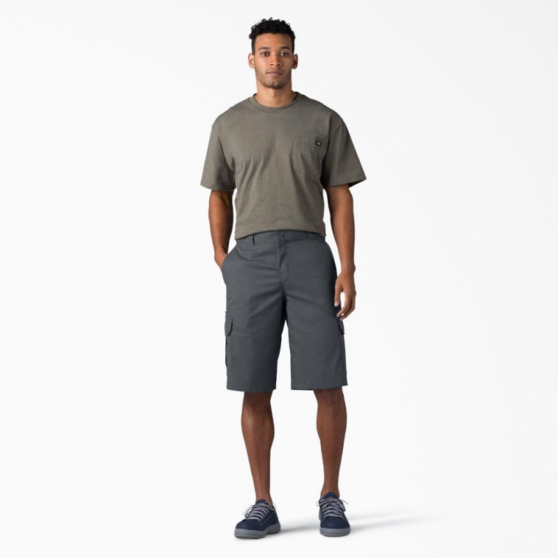 Men's Dickies FLEX Relaxed Fit Cargo Shorts Grey | 078639XWE