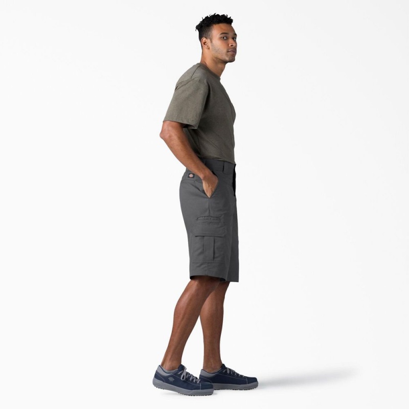 Men's Dickies FLEX Relaxed Fit Cargo Shorts Grey | 078639XWE