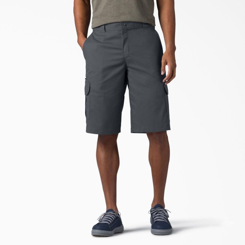 Men\'s Dickies FLEX Relaxed Fit Cargo Shorts Grey | 078639XWE