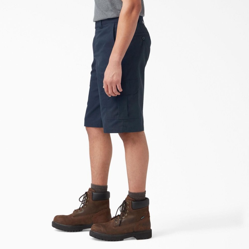 Men's Dickies FLEX Relaxed Fit Cargo Shorts Navy | 872150YKT