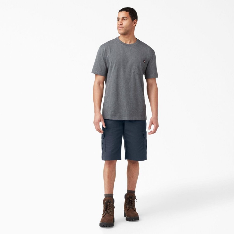 Men's Dickies FLEX Relaxed Fit Cargo Shorts Navy | 872150YKT