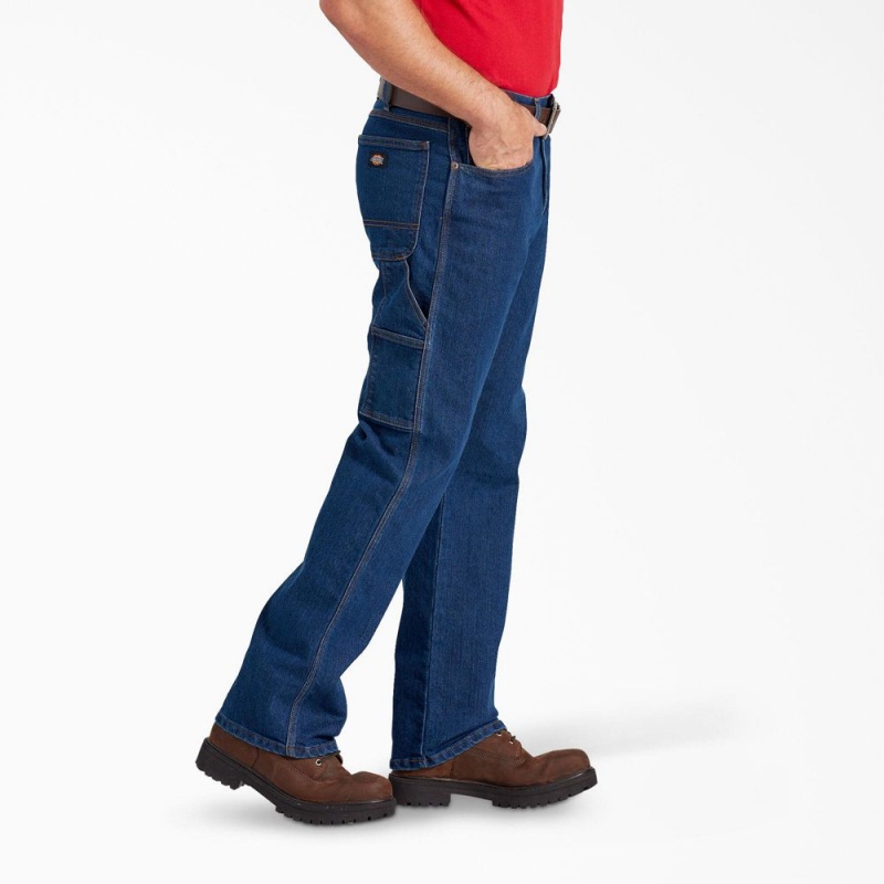 Men's Dickies FLEX Relaxed Fit Carpenter Jeans Blue | 623581GXN