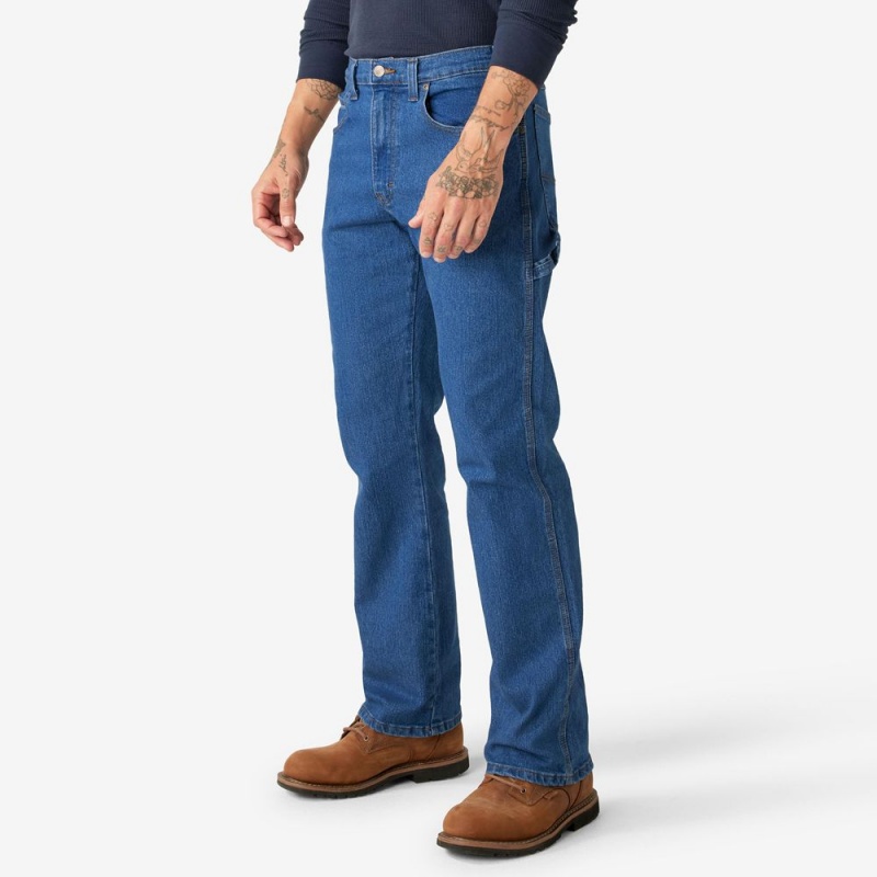 Men's Dickies FLEX Relaxed Fit Carpenter Jeans Blue | 708614SAK