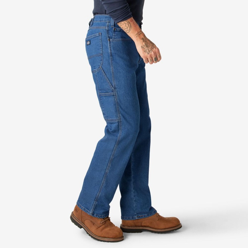 Men's Dickies FLEX Relaxed Fit Carpenter Jeans Blue | 708614SAK