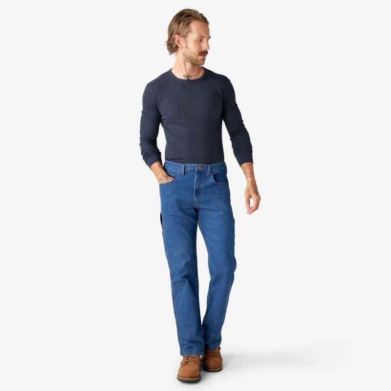 Men's Dickies FLEX Relaxed Fit Carpenter Jeans Blue | 708614SAK