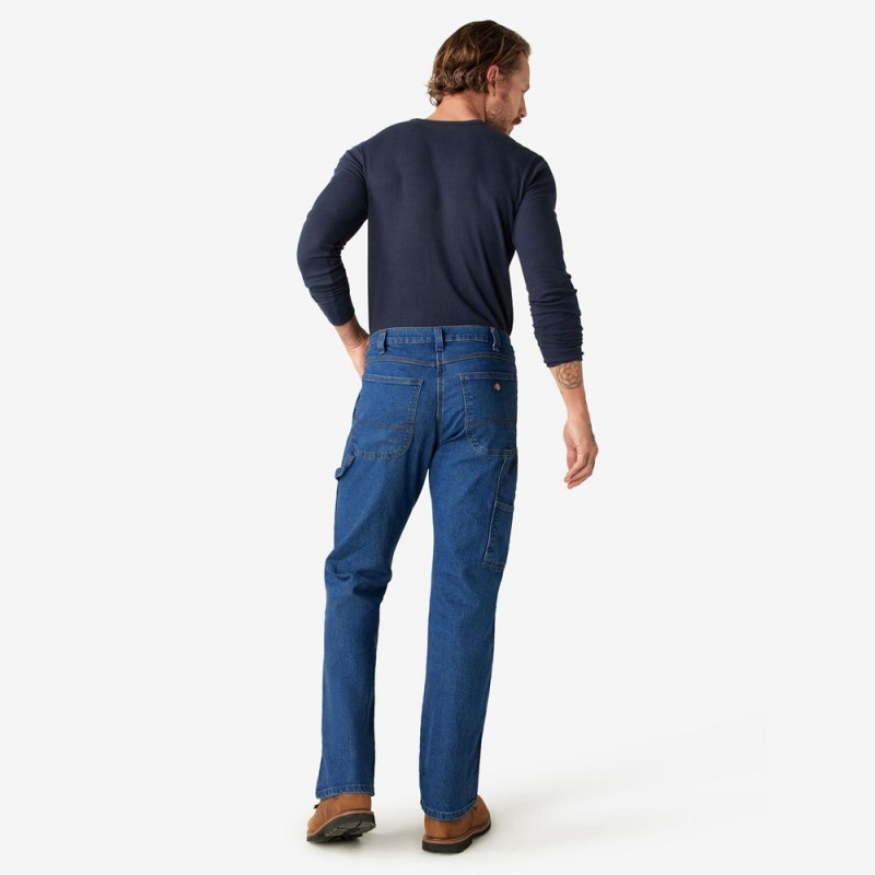 Men's Dickies FLEX Relaxed Fit Carpenter Jeans Blue | 708614SAK