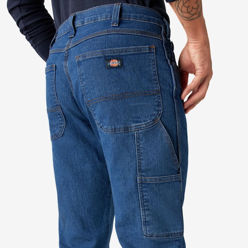 Men's Dickies FLEX Relaxed Fit Carpenter Jeans Blue | 708614SAK