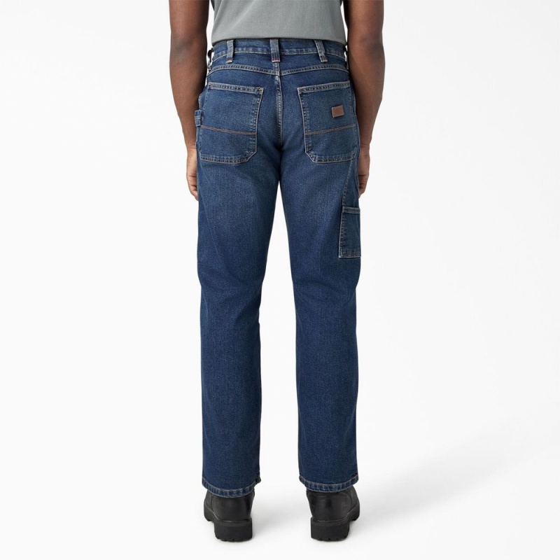 Men's Dickies FLEX Relaxed Fit Carpenter Jeans Blue | 347916PMQ